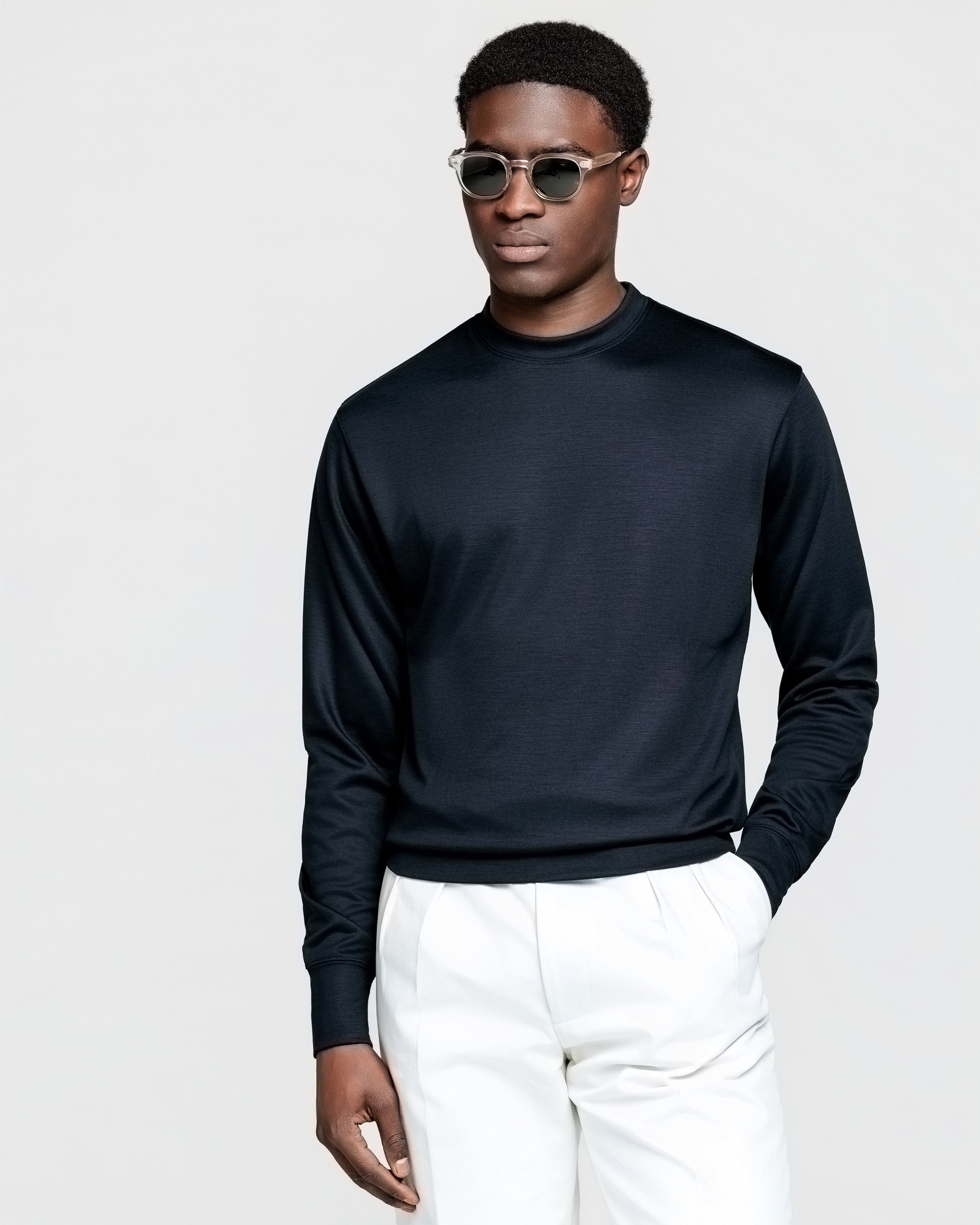 Blue Crewneck sweatshirt in Wool Super 150's | Filatori