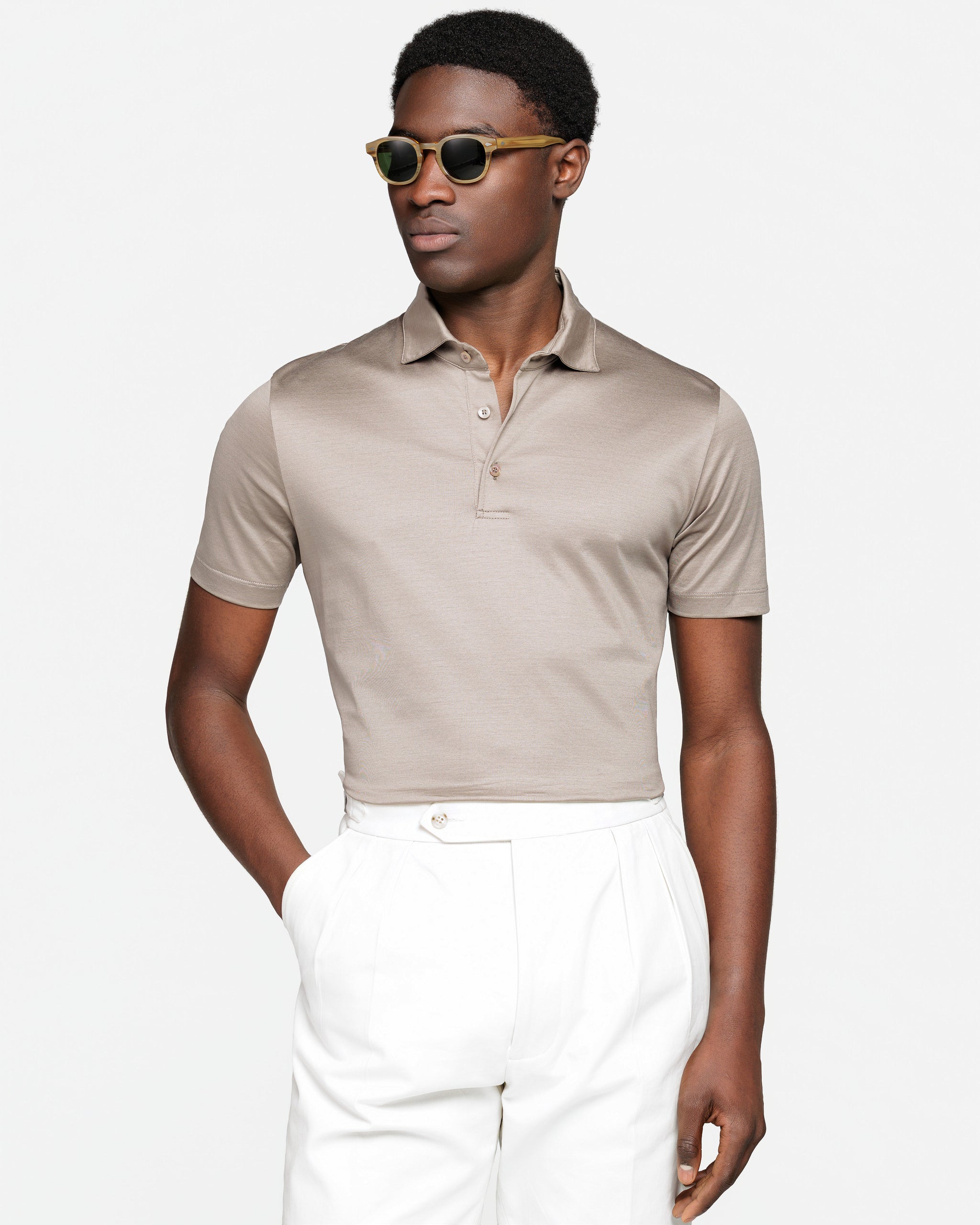Polo Classica 3 bottoni manica corta tinta unita Talpa 100% Cotone egiziano | Filatori