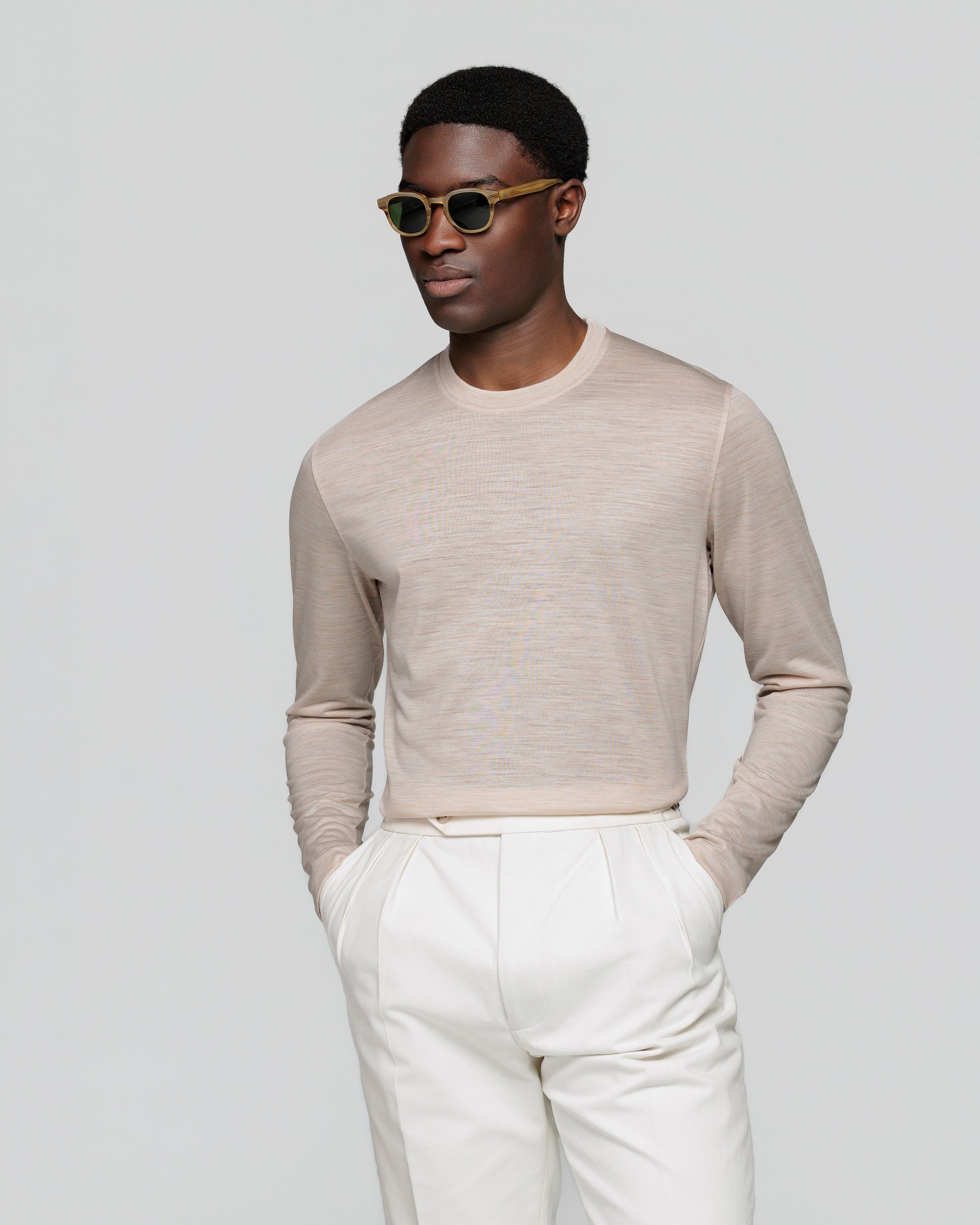 Sand Tech Long Sleeve T-Shirt in Extrafine Merino Wool| Filatori 